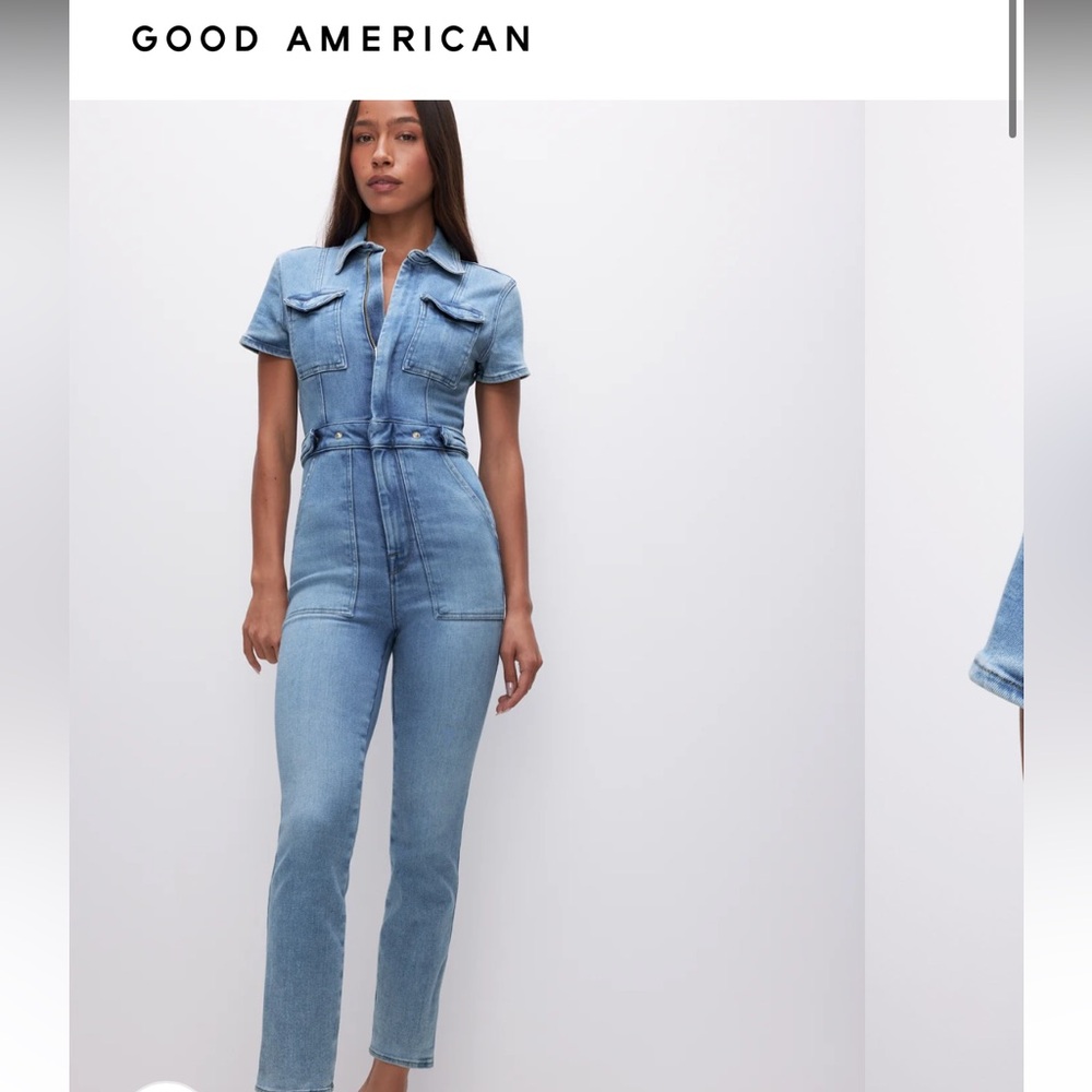 Good American Light Blue Denim Jacket Size 1